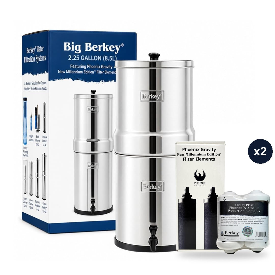 Big Berkey® System + Phoenix Gravity New Millennium Edition™ Filter Elements