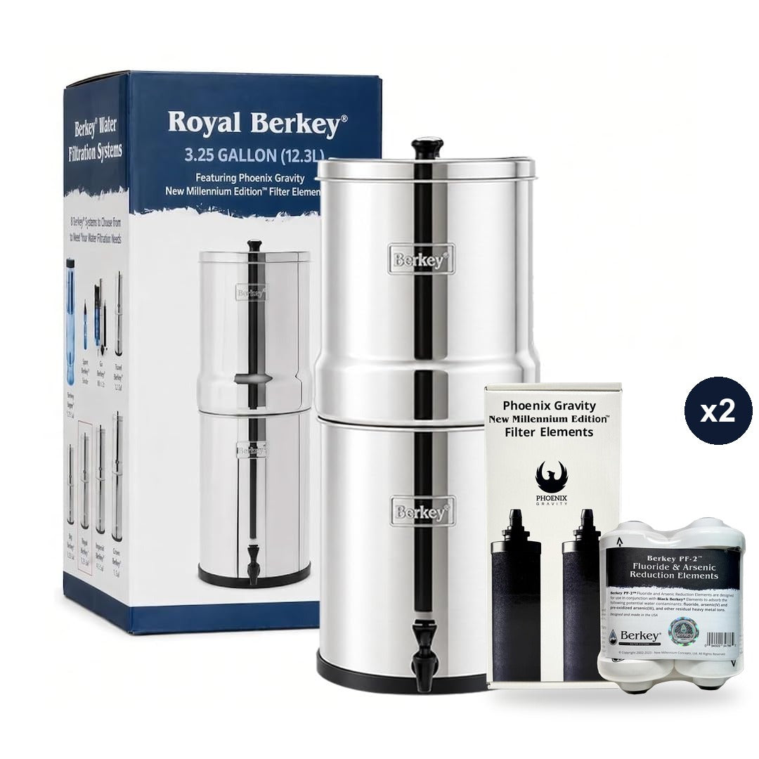 Royal Berkey® System + Phoenix Gravity New Millennium Edition™ Filter Elements