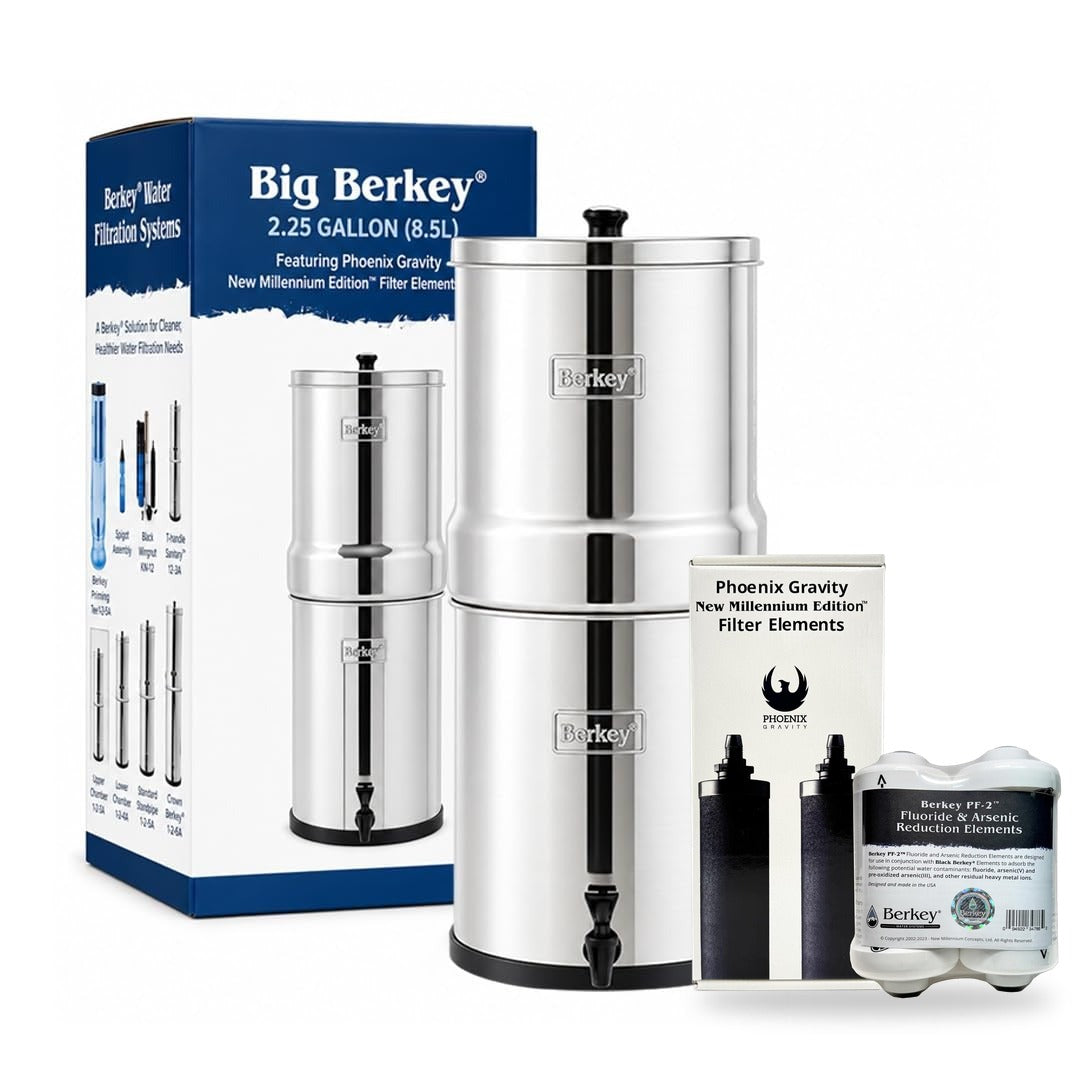 Big Berkey® System + Phoenix Gravity New Millennium Edition™ Filter Elements