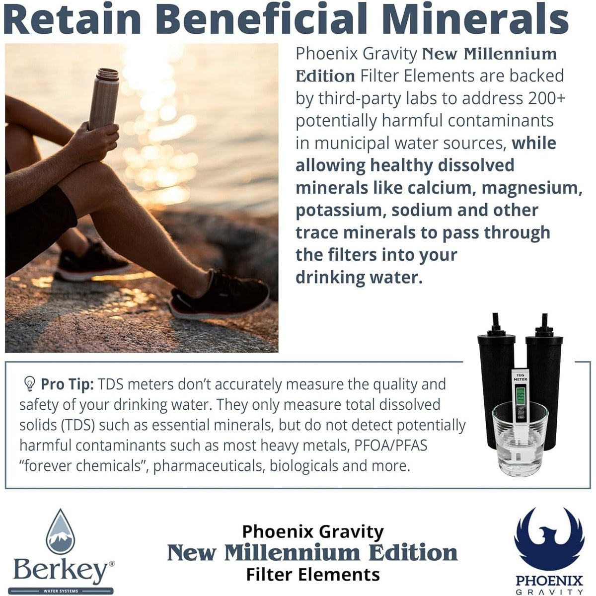 Retain Beneficial Minerals infographic explaining why TDS meters are not an accurate water quality test