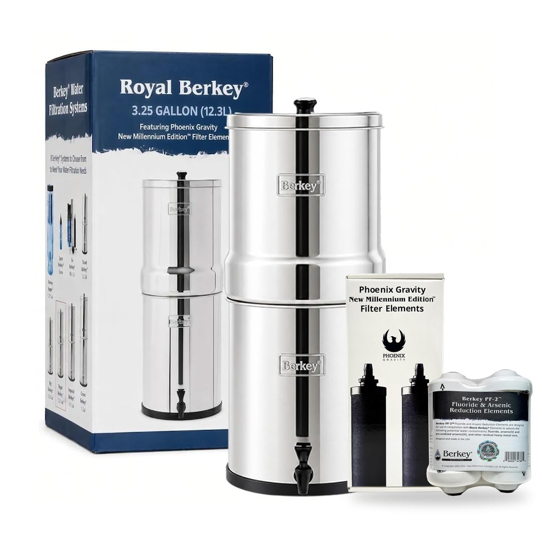 Royal Berkey® System + Phoenix Gravity New Millennium Edition™ Filter Elements