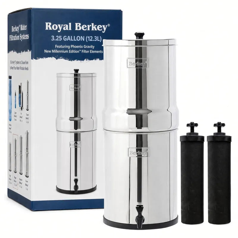 Royal Berkey system with box and two Phoenix filter elements